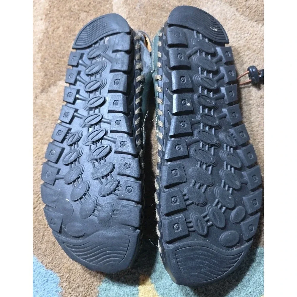 Menico Bluegreen Mens 9 Rubber Toe Cap Leather Handmade Breathable Water Sandals